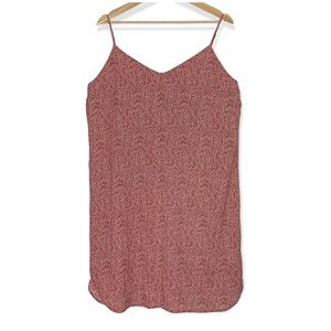 Joe Fresh Large Red Paisley Slip Dress Keyhole Back Stretch